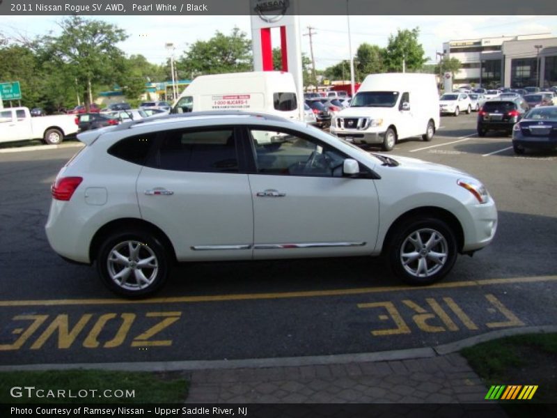 Pearl White / Black 2011 Nissan Rogue SV AWD