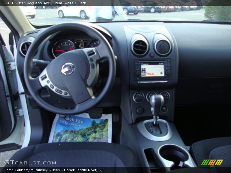 Pearl White / Black 2011 Nissan Rogue SV AWD