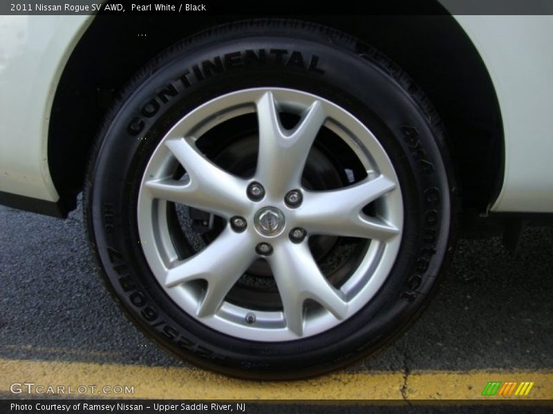 Pearl White / Black 2011 Nissan Rogue SV AWD