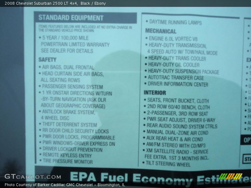Black / Ebony 2008 Chevrolet Suburban 2500 LT 4x4