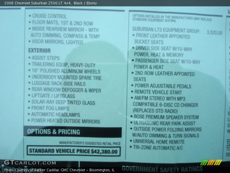 Black / Ebony 2008 Chevrolet Suburban 2500 LT 4x4