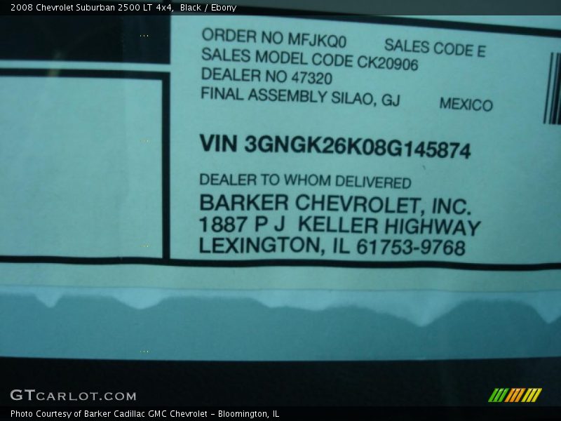 Black / Ebony 2008 Chevrolet Suburban 2500 LT 4x4