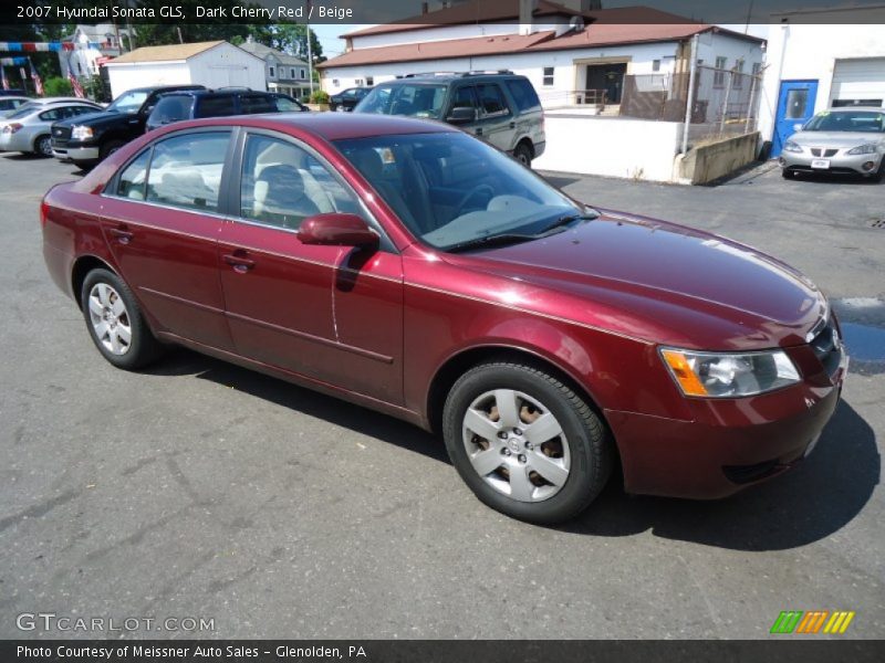 Dark Cherry Red / Beige 2007 Hyundai Sonata GLS