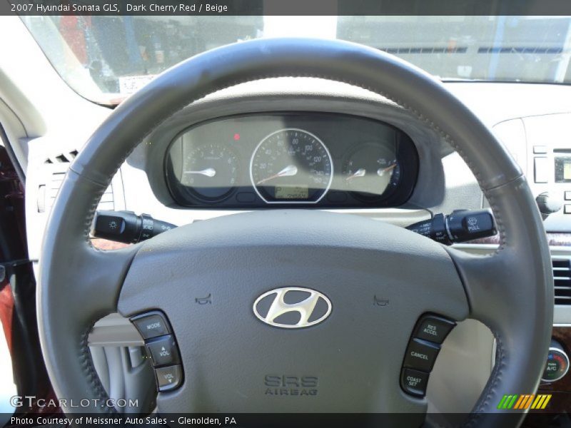 Dark Cherry Red / Beige 2007 Hyundai Sonata GLS