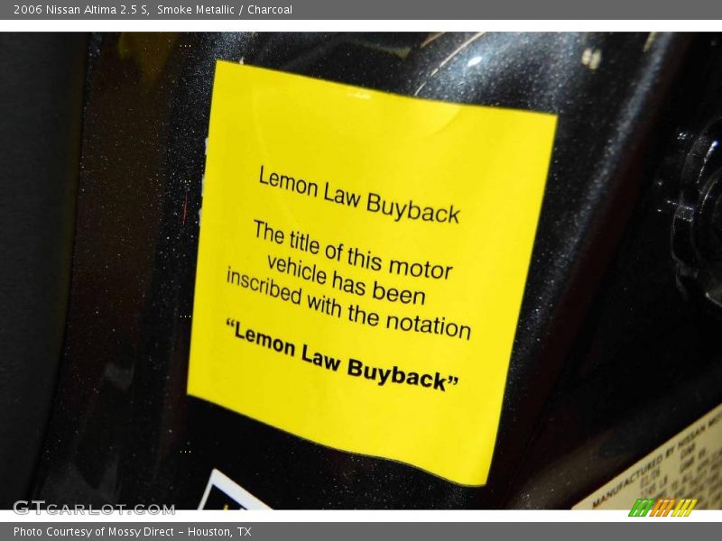 Smoke Metallic / Charcoal 2006 Nissan Altima 2.5 S