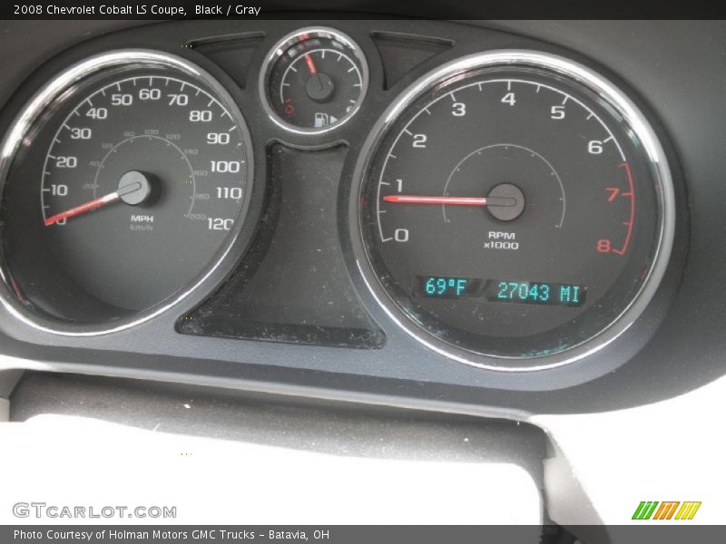 Black / Gray 2008 Chevrolet Cobalt LS Coupe