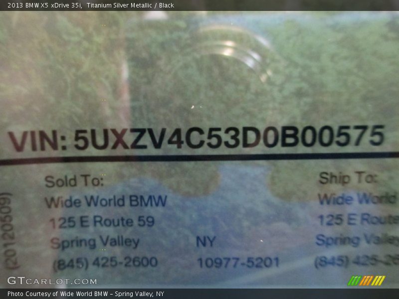 Titanium Silver Metallic / Black 2013 BMW X5 xDrive 35i