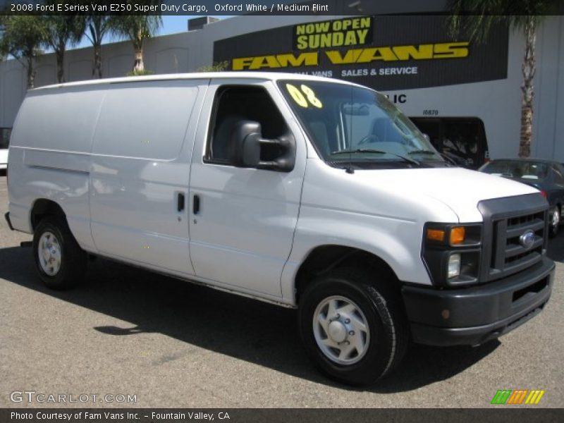 Oxford White / Medium Flint 2008 Ford E Series Van E250 Super Duty Cargo