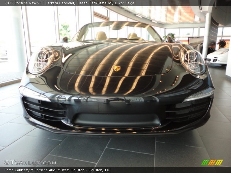 Basalt Black Metallic / Luxor Beige 2012 Porsche New 911 Carrera Cabriolet