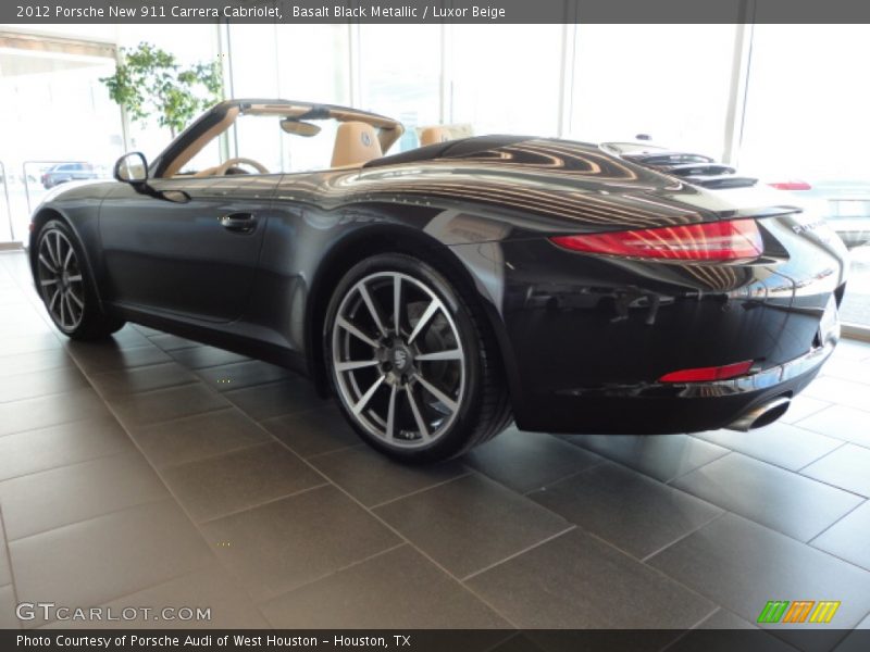 Basalt Black Metallic / Luxor Beige 2012 Porsche New 911 Carrera Cabriolet