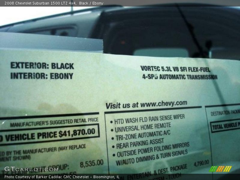 Black / Ebony 2008 Chevrolet Suburban 1500 LTZ 4x4