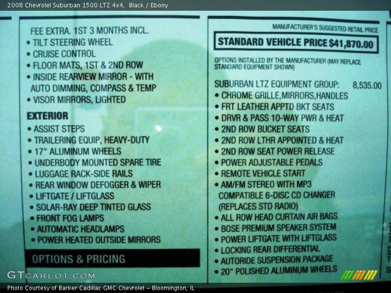 Black / Ebony 2008 Chevrolet Suburban 1500 LTZ 4x4