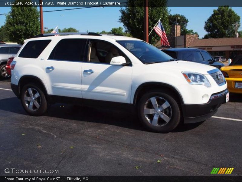 White Diamond Tintcoat / Cashmere 2011 GMC Acadia SLT AWD