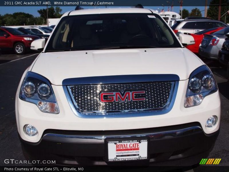 White Diamond Tintcoat / Cashmere 2011 GMC Acadia SLT AWD