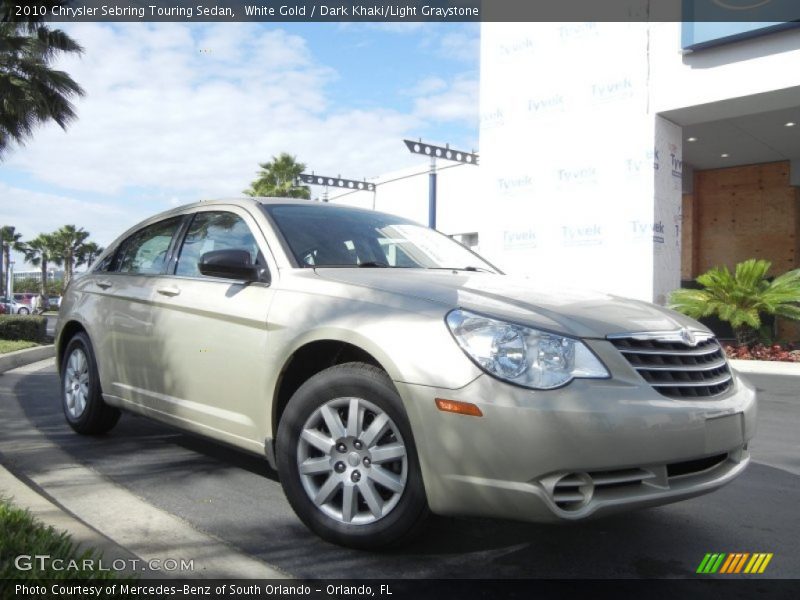 White Gold / Dark Khaki/Light Graystone 2010 Chrysler Sebring Touring Sedan