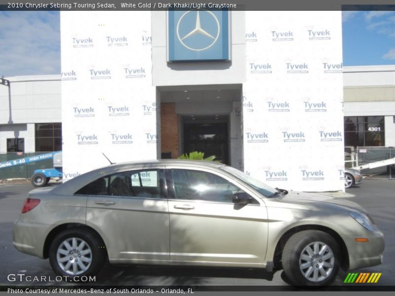 White Gold / Dark Khaki/Light Graystone 2010 Chrysler Sebring Touring Sedan