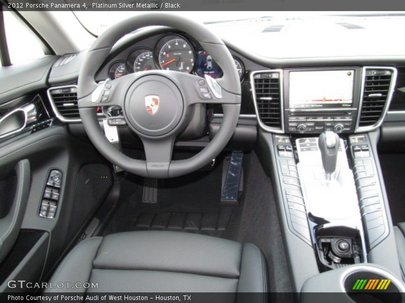 Platinum Silver Metallic / Black 2012 Porsche Panamera 4