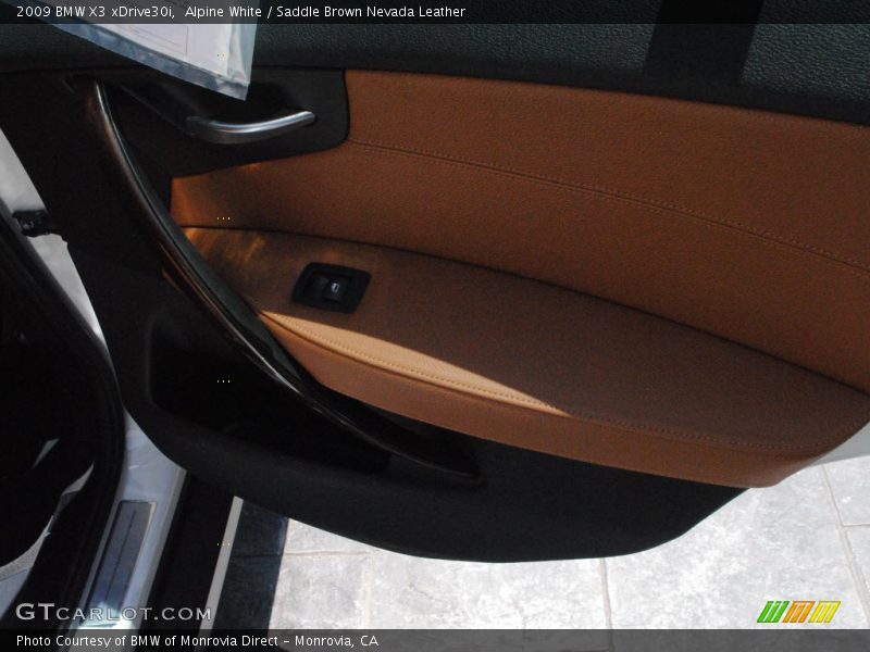 Alpine White / Saddle Brown Nevada Leather 2009 BMW X3 xDrive30i