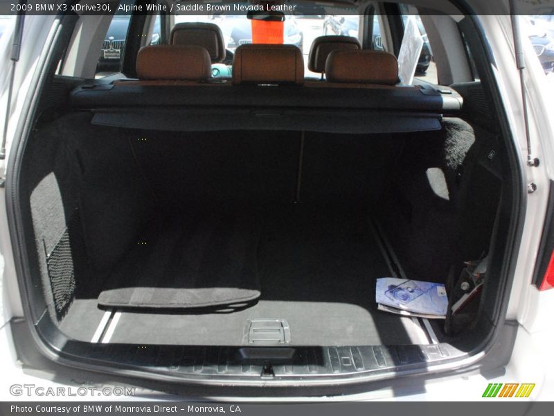 Alpine White / Saddle Brown Nevada Leather 2009 BMW X3 xDrive30i
