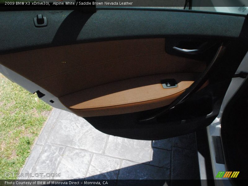 Alpine White / Saddle Brown Nevada Leather 2009 BMW X3 xDrive30i