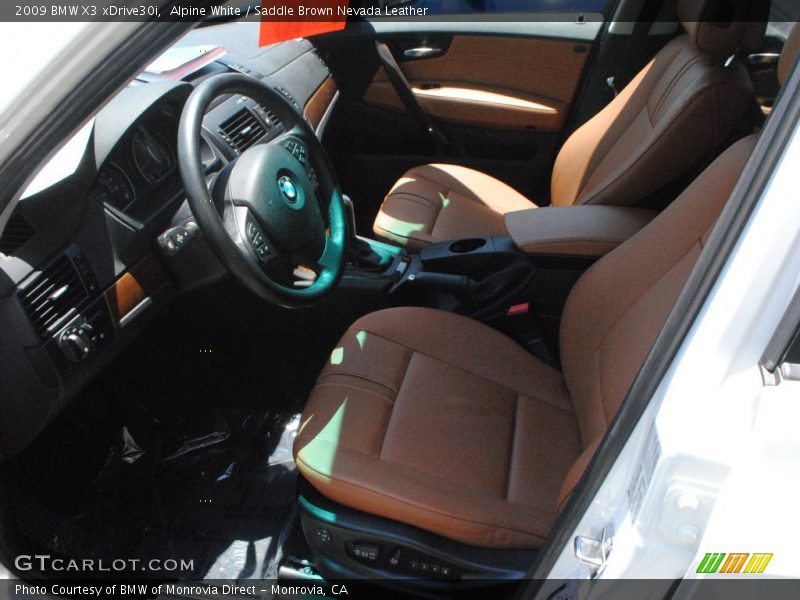 Alpine White / Saddle Brown Nevada Leather 2009 BMW X3 xDrive30i