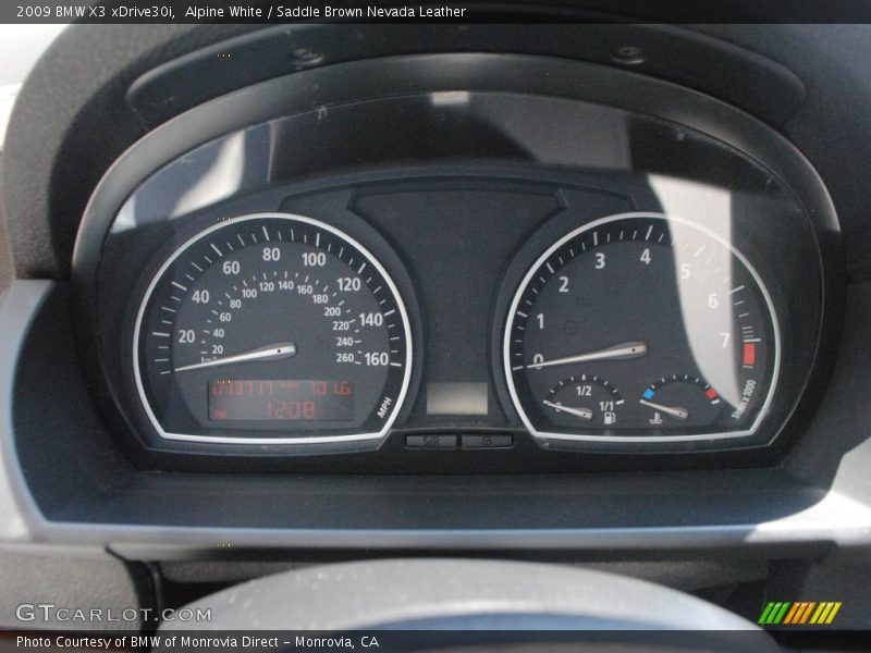 Alpine White / Saddle Brown Nevada Leather 2009 BMW X3 xDrive30i