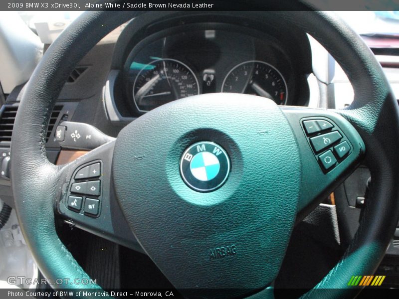 Alpine White / Saddle Brown Nevada Leather 2009 BMW X3 xDrive30i