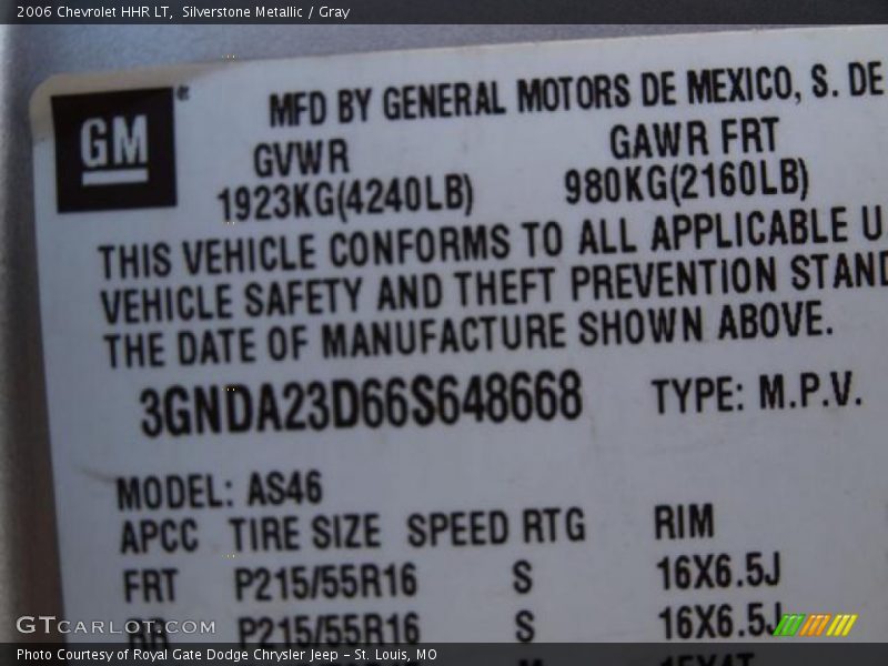 Silverstone Metallic / Gray 2006 Chevrolet HHR LT