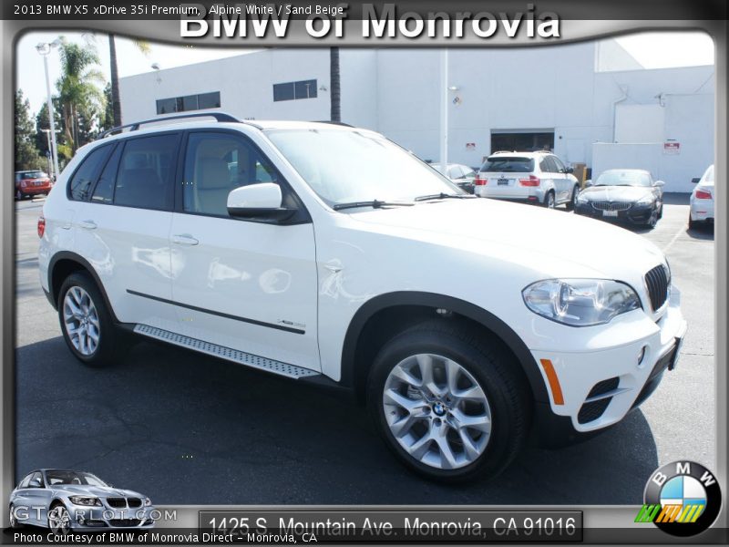 Alpine White / Sand Beige 2013 BMW X5 xDrive 35i Premium