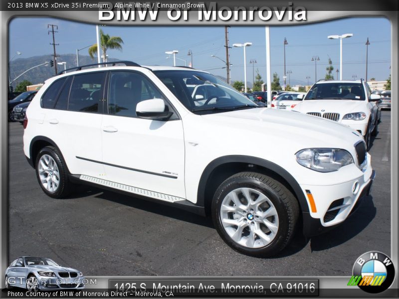 Alpine White / Cinnamon Brown 2013 BMW X5 xDrive 35i Premium