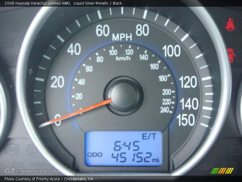 Liquid Silver Metallic / Black 2008 Hyundai Veracruz Limited AWD