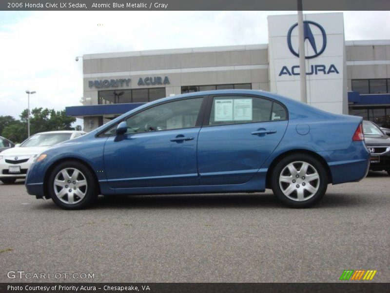 Atomic Blue Metallic / Gray 2006 Honda Civic LX Sedan