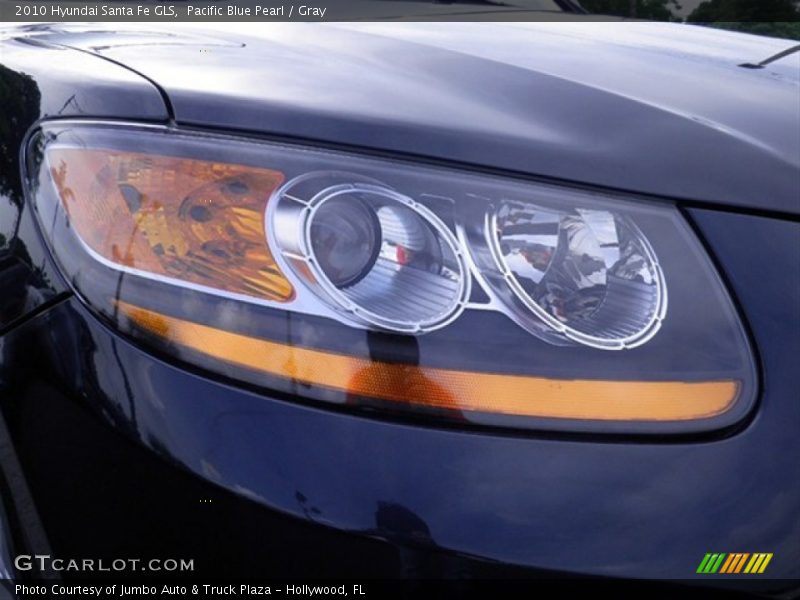 Pacific Blue Pearl / Gray 2010 Hyundai Santa Fe GLS