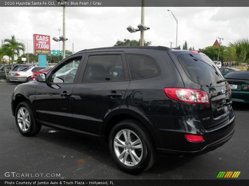 Pacific Blue Pearl / Gray 2010 Hyundai Santa Fe GLS