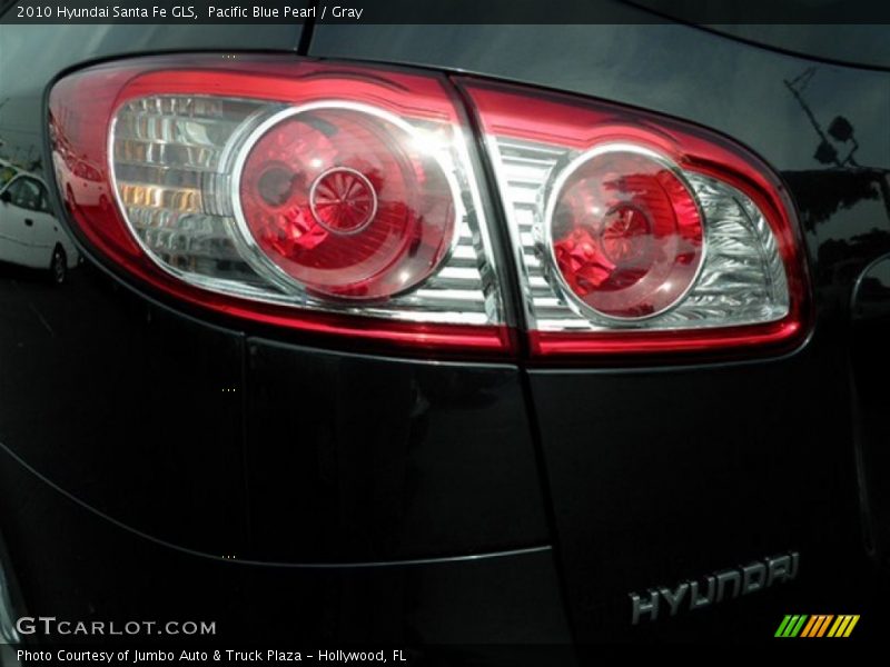 Pacific Blue Pearl / Gray 2010 Hyundai Santa Fe GLS