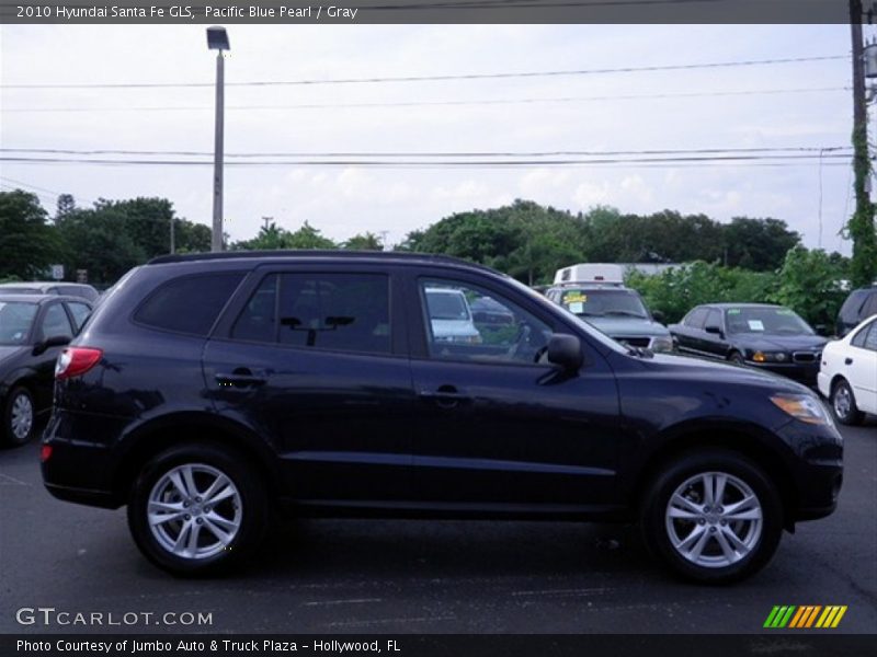 Pacific Blue Pearl / Gray 2010 Hyundai Santa Fe GLS