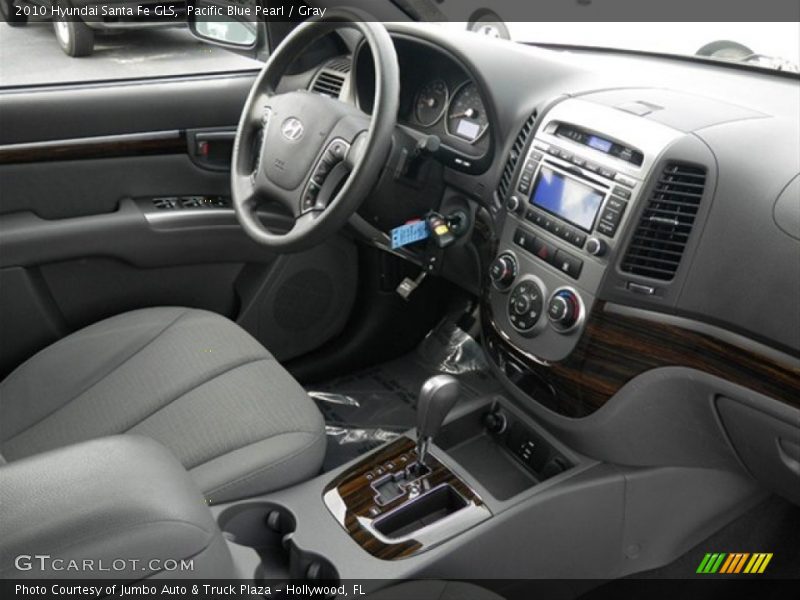 Pacific Blue Pearl / Gray 2010 Hyundai Santa Fe GLS