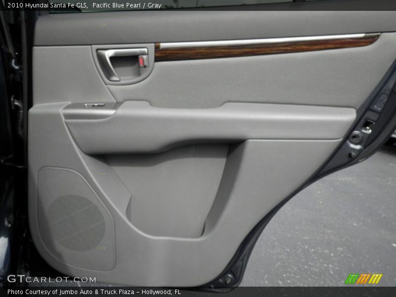 Pacific Blue Pearl / Gray 2010 Hyundai Santa Fe GLS