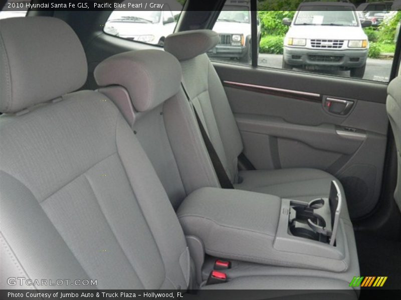 Pacific Blue Pearl / Gray 2010 Hyundai Santa Fe GLS