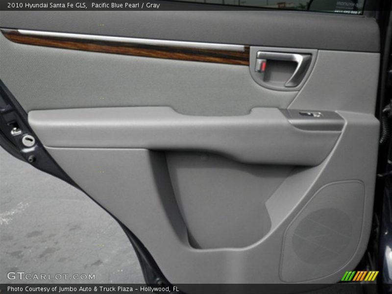 Pacific Blue Pearl / Gray 2010 Hyundai Santa Fe GLS