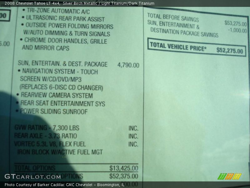 Silver Birch Metallic / Light Titanium/Dark Titanium 2008 Chevrolet Tahoe LT 4x4