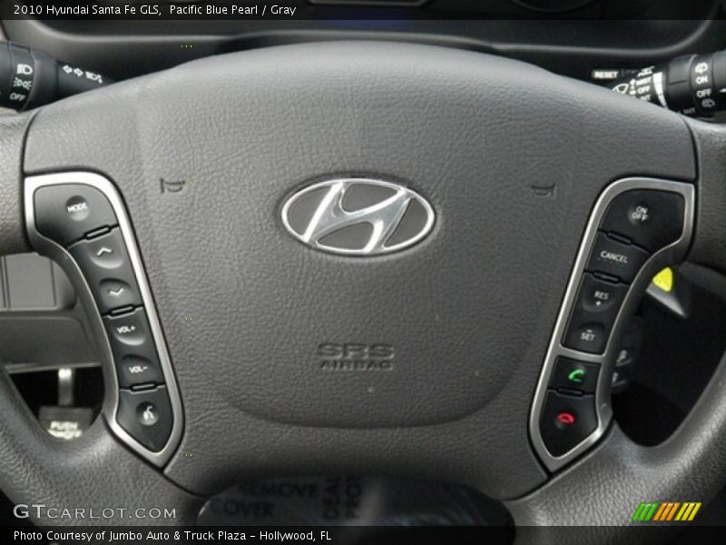 Pacific Blue Pearl / Gray 2010 Hyundai Santa Fe GLS