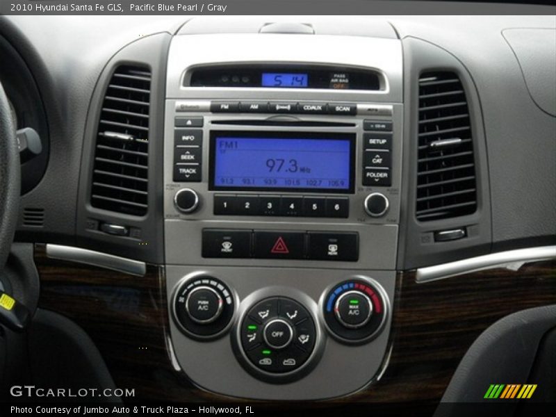 Pacific Blue Pearl / Gray 2010 Hyundai Santa Fe GLS