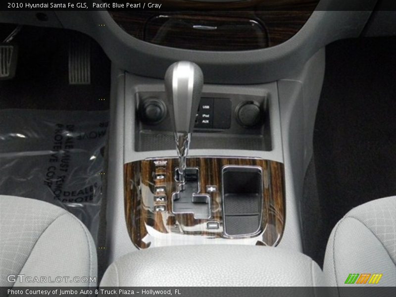 Pacific Blue Pearl / Gray 2010 Hyundai Santa Fe GLS