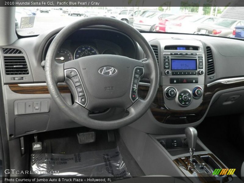 Pacific Blue Pearl / Gray 2010 Hyundai Santa Fe GLS