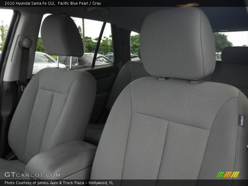 Pacific Blue Pearl / Gray 2010 Hyundai Santa Fe GLS