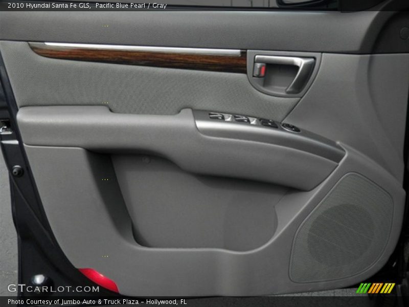 Pacific Blue Pearl / Gray 2010 Hyundai Santa Fe GLS