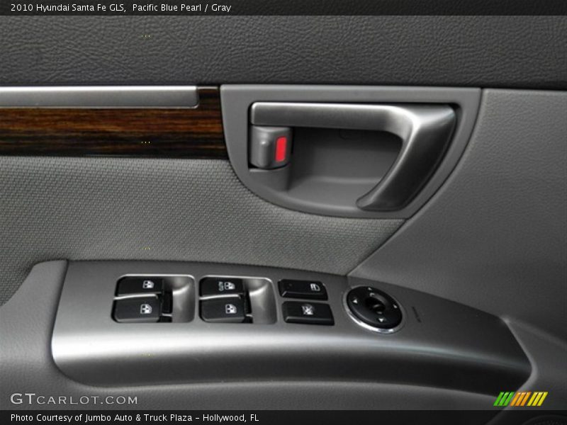 Pacific Blue Pearl / Gray 2010 Hyundai Santa Fe GLS