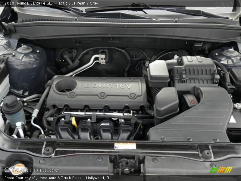 Pacific Blue Pearl / Gray 2010 Hyundai Santa Fe GLS