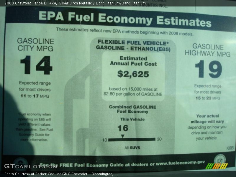 Silver Birch Metallic / Light Titanium/Dark Titanium 2008 Chevrolet Tahoe LT 4x4